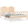 Estructura de cama con cabecero madera maciza 140x200 cm de , Camas y somieres - Ref: Foro24-3192296, Precio: 149,21 €, Descu...