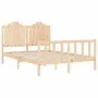 Bed frame with solid wood headboard 140x200 cm by , Beds and slatted bases - Ref: Foro24-3192296, Price: 147,23 €, Discount: %