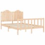 Estructura de cama con cabecero madera maciza 140x200 cm de , Camas y somieres - Ref: Foro24-3192296, Precio: 149,21 €, Descu...