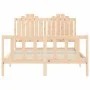 Bed frame with solid wood headboard 140x200 cm by , Beds and slatted bases - Ref: Foro24-3192296, Price: 147,23 €, Discount: %