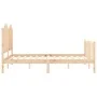 Bed frame with solid wood headboard 140x200 cm by , Beds and slatted bases - Ref: Foro24-3192296, Price: 147,23 €, Discount: %