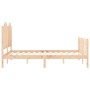 Estructura de cama con cabecero madera maciza 140x200 cm de , Camas y somieres - Ref: Foro24-3192296, Precio: 149,21 €, Descu...