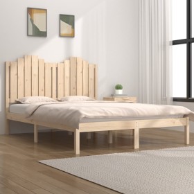 Estructura de cama de madera maciza de pino 200x200 cm de , Camas y somieres - Ref: Foro24-3103798, Precio: 172,13 €, Descuen...