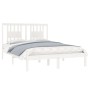 Estructura de cama de madera maciza blanca 135x190 cm de , Camas y somieres - Ref: Foro24-3104039, Precio: 144,69 €, Descuent...