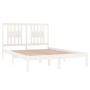 Estructura de cama de madera maciza blanca 135x190 cm de , Camas y somieres - Ref: Foro24-3104039, Precio: 144,69 €, Descuent...