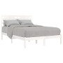 Estructura de cama de madera maciza blanca 135x190 cm de , Camas y somieres - Ref: Foro24-3104194, Precio: 149,17 €, Descuent...