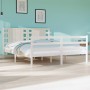 Estructura de cama madera maciza de pino blanco 135x190 cm de , Camas y somieres - Ref: Foro24-3104259, Precio: 159,56 €, Des...