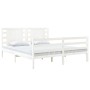 Estructura de cama madera maciza de pino blanco 135x190 cm de , Camas y somieres - Ref: Foro24-3104259, Precio: 159,56 €, Des...