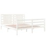 Estructura de cama madera maciza de pino blanco 135x190 cm de , Camas y somieres - Ref: Foro24-3104259, Precio: 159,56 €, Des...