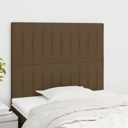 Cabeceros 2 unidades de tela marrón oscuro 80x5x78/88 cm de , Cabeceros y pies de cama - Ref: Foro24-3116547, Precio: 52,05 €...