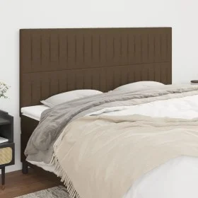 Kopfteile 4 Einheiten aus dunkelbraunem Stoff 90x5x78/88 cm von , Kopf- und Fußteile - Ref: Foro24-3116587, Preis: 94,80 €, R...