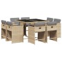 Set comedor de jardín 9 pzas con cojines ratán sintético beige en Conjuntos de jardín | Comprar online en Foru.es