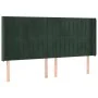 Headboard with dark green velvet ears 183x16x118/128cm by , Headboards and footboards - Ref: Foro24-3119881, Price: 141,01 €,...