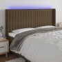 Cabecero con LED de tela marrón oscuro 183x16x118/128 cm de , Cabeceros y pies de cama - Ref: Foro24-3124303, Precio: 123,60 ...