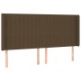 Cabecero con LED de tela marrón oscuro 183x16x118/128 cm de , Cabeceros y pies de cama - Ref: Foro24-3124303, Precio: 123,60 ...