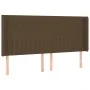 Headboard with LED in dark brown fabric 183x16x118/128 cm by , Headboards and footboards - Ref: Foro24-3124303, Price: 111,90...