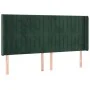 Dark green velvet LED headboard 163x16x118/128 cm by , Headboards and footboards - Ref: Foro24-3124343, Price: 138,50 €, Disc...
