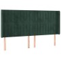 Cabecero con LED de terciopelo verde oscuro 203x16x118/128 cm de , Cabeceros y pies de cama - Ref: Foro24-3124355, Precio: 15...