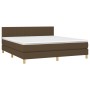 Cama box spring con colchón LED tela marrón oscuro 160x200 cm de , Camas y somieres - Ref: Foro24-3133888, Precio: 478,97 €, ...