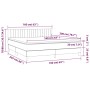 Cama box spring con colchón LED tela marrón oscuro 160x200 cm de , Camas y somieres - Ref: Foro24-3133888, Precio: 478,97 €, ...