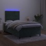 Cama box spring colchón y LED terciopelo verde oscuro 120x200cm de , Camas y somieres - Ref: Foro24-3136236, Precio: 455,75 €...