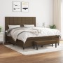 Cama box spring con colchón tela marrón oscuro 160x200 cm de , Camas y somieres - Ref: Foro24-3136608, Precio: 594,22 €, Desc...