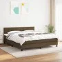 Box spring bed with dark brown fabric mattress 160x200 cm by , Beds and slatted bases - Ref: Foro24-3140068, Price: 490,95 €,...