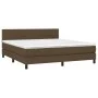 Box spring bed with dark brown fabric mattress 160x200 cm by , Beds and slatted bases - Ref: Foro24-3140068, Price: 490,95 €,...