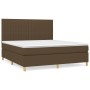 Cama box spring con colchón tela marrón oscuro 180x200 cm de , Camas y somieres - Ref: Foro24-3142516, Precio: 599,58 €, Desc...
