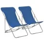 Sillas de playa plegables 2 unidades acero y tela oxford azul de vidaXL, Sillas de jardín - Ref: Foro24-44358, Precio: 76,40 ...
