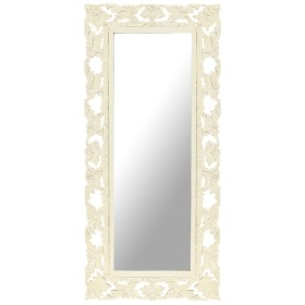 Espejo tallado a mano madera maciza de mango blanco 110x50 cm de , Espejos - Ref: Foro24-321643, Precio: 132,04 €, Descuento: %