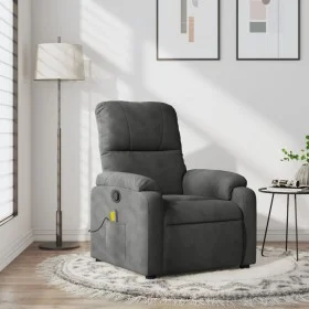 Sillón reclinable de masaje tela de microfibra gris oscuro de , Sillones - Ref: Foro24-373458, Precio: 292,28 €, Descuento: %