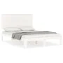 White solid wood bed frame with headboard 140x200 cm by , Beds and slatted bases - Ref: Foro24-3193662, Price: 159,54 €, Disc...