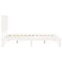 White solid wood bed frame with headboard 140x200 cm by , Beds and slatted bases - Ref: Foro24-3193662, Price: 159,54 €, Disc...