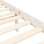 White solid wood bed frame with headboard 140x200 cm by , Beds and slatted bases - Ref: Foro24-3193662, Price: 159,54 €, Disc...