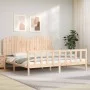 Bettgestell mit Massivholzkopfteil 200x200 cm von , Betten und Lattenroste - Ref: Foro24-3192316, Preis: 184,42 €, Rabatt: %