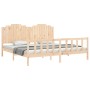 Estructura de cama con cabecero madera maciza 200x200 cm de , Camas y somieres - Ref: Foro24-3192316, Precio: 186,80 €, Descu...