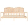 Estructura de cama con cabecero madera maciza 200x200 cm de , Camas y somieres - Ref: Foro24-3192316, Precio: 186,80 €, Descu...