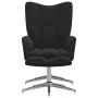 Silla de relajación con reposapiés terciopelo negro de , Sillones - Ref: Foro24-328134, Precio: 164,56 €, Descuento: %