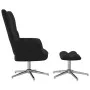 Silla de relajación con reposapiés terciopelo negro de , Sillones - Ref: Foro24-328134, Precio: 164,56 €, Descuento: %