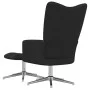 Silla de relajación con reposapiés terciopelo negro de , Sillones - Ref: Foro24-328134, Precio: 164,56 €, Descuento: %