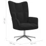 Silla de relajación con reposapiés terciopelo negro de , Sillones - Ref: Foro24-328134, Precio: 164,56 €, Descuento: %
