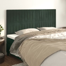 Cabeceros 4 unidades de terciopelo verde oscuro 80x5x78/88 cm de , Cabeceros y pies de cama - Ref: Foro24-3116627, Precio: 12...