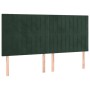 Cabeceros 4 unidades de terciopelo verde oscuro 90x5x78/88 cm de , Cabeceros y pies de cama - Ref: Foro24-3116633, Precio: 13...