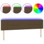 Headboard with LED in dark brown fabric 160x5x78/88 cm by , Headboards and footboards - Ref: Foro24-3121621, Price: 66,37 €, ...