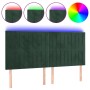 Cabecero con luces LED terciopelo verde oscuro 200x5x118/128 cm de , Cabeceros y pies de cama - Ref: Foro24-3122731, Precio: ...