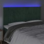 Cabecero con luces LED terciopelo verde oscuro 200x5x118/128 cm de , Cabeceros y pies de cama - Ref: Foro24-3122731, Precio: ...