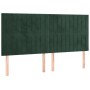 Cabecero con luces LED terciopelo verde oscuro 200x5x118/128 cm de , Cabeceros y pies de cama - Ref: Foro24-3122731, Precio: ...