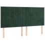 Cabecero con luces LED terciopelo verde oscuro 160x5x118/128 cm de , Cabeceros y pies de cama - Ref: Foro24-3122719, Precio: ...