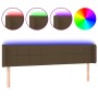 Cabecero con LED de tela marrón oscuro 163x16x78/88 cm de , Cabeceros y pies de cama - Ref: Foro24-3123245, Precio: 69,66 €, ...
